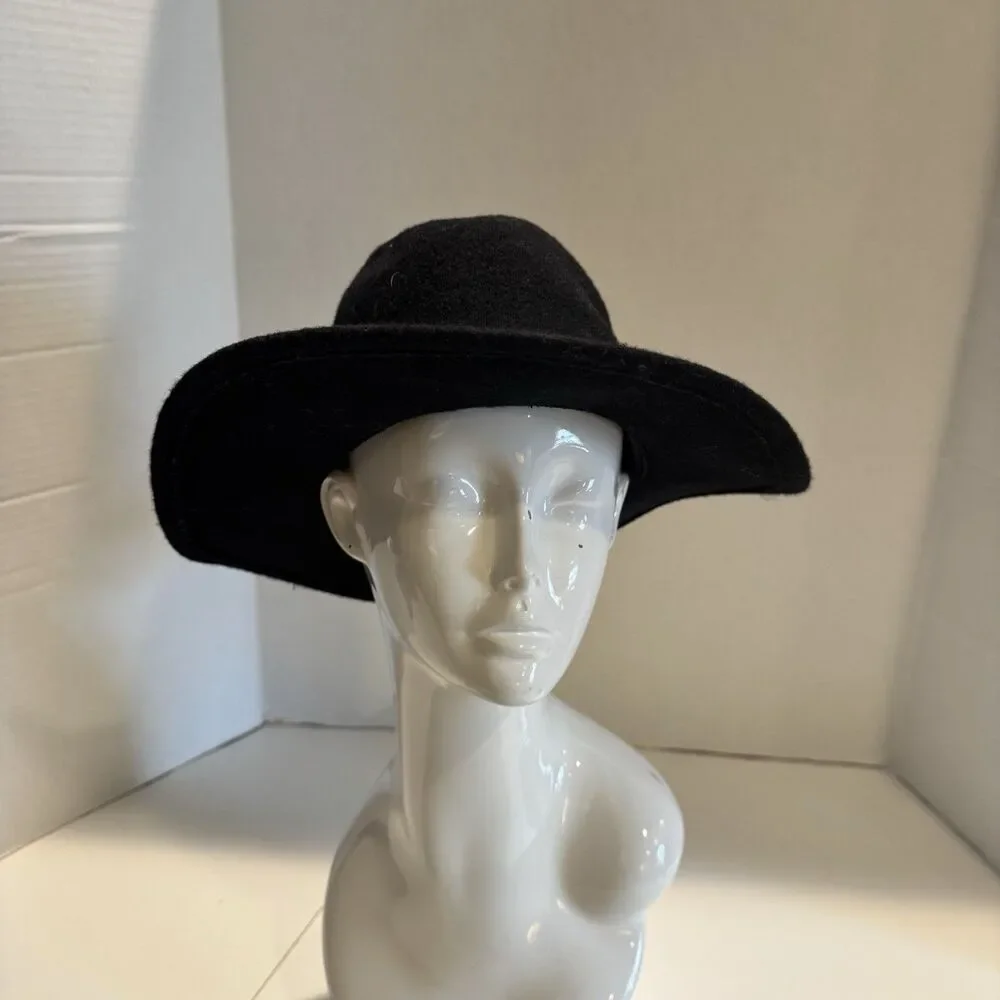 BRIXTON Fedora Felted Wool Black Hat One Size Hat Band